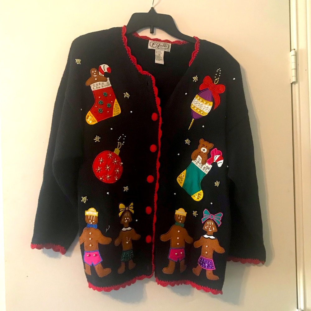 Vintage 90s P’Galli Christmas cardigan sweater